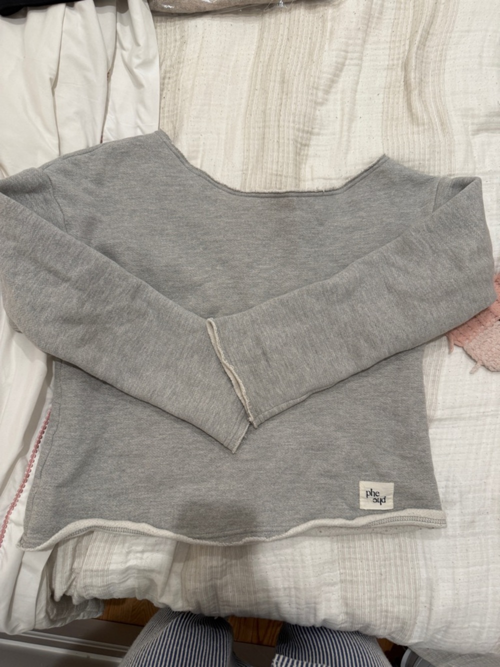 Phe Off Gray Long-Sleeve Sweatshirt